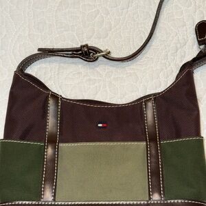 Tommy Hilfiger Brown and Green Bag